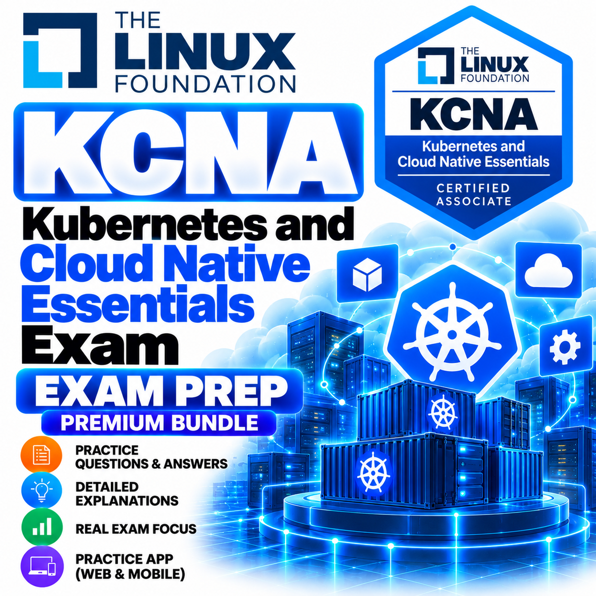 KCNA Kubernetes and Cloud Native Essentials ExamPrep Premium Bundle | 240 Q&A | Free Updates