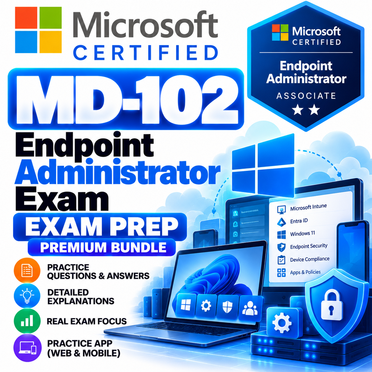 MD-102 Endpoint Administrator ExamPrep Premium Bundle | 409 Q&A | Free Updates