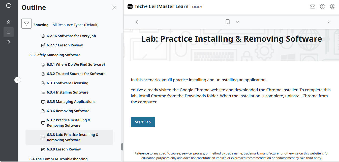 CompTIA CertMaster Learn Tech+ FC0-U71 - Licencia individual (12 meses de acceso)