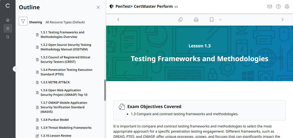 CompTIA PenTest+ PT0-003 (V3) CertMaster Perform – Pre-Configured Account | 3-Month Access | No Access Code